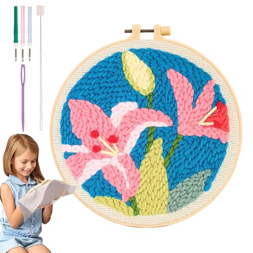 Vibhgtf Kits für gestickte Anfänger, Wandkunstspiel mit Blumensticken, Easy Embroidery Tools, Creative Floral Embroidery Kits, Handmade Embroidery Cloth Kit for Men and Women Vibhgtf Kits für gestickte Anfänger, Wandkunstspiel mit Blumensticken, Easy Embroidery Tools, Creative Floral Embroidery Kits, Handmade Embroidery Cloth Kit for Men and Women von Vibhgtf