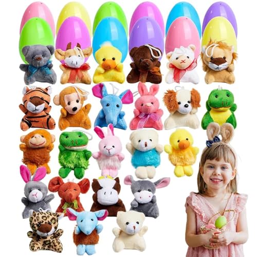 Vibhgtf Vorgefüllte Ostereier - Plüschtiere zum Befüllen von Körben, vorgefüllte Ostereier mit Spielzeug | für Körbe, Plüschtiere, Plüscheier für Kinder, Set von Vibhgtf