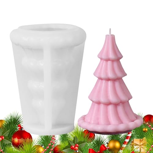 Weihnachtsbaum-Kerze aus Silikon, Weihnachtsbaum-Silikonformen für Kerzen, Süßigkeitenform, Epoxidharz für Seife, Weihnachtsbaumform zum Basteln von Vibhgtf