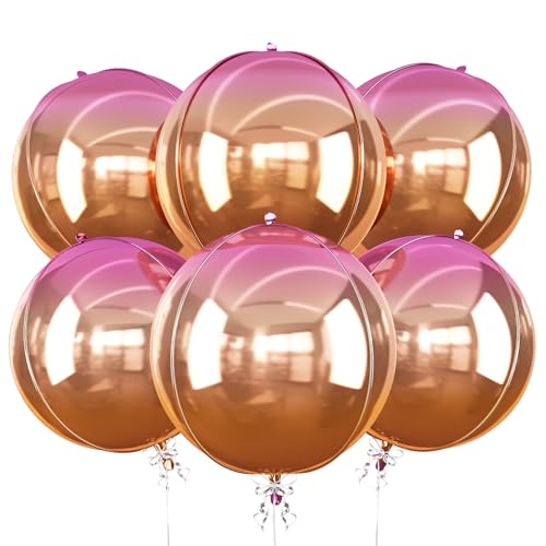 6 x runde Folienballons mit Farbverlauf, 55,9 cm, großer Heliumballballballballon, metallischer orangefarbener Mylar-Ballon für Geburtstag, Abschlussfeier, Hochzeit, Halloween, Disco, Abschlussball 6 x runde Folienballons mit Farbverlauf, 55,9 cm, großer Heliumballballballballon, metallischer orangefarbener Mylar-Ballon für Geburtstag, Abschlussfeier, Hochzeit, Halloween, Disco, Abschlussball von Vibzox