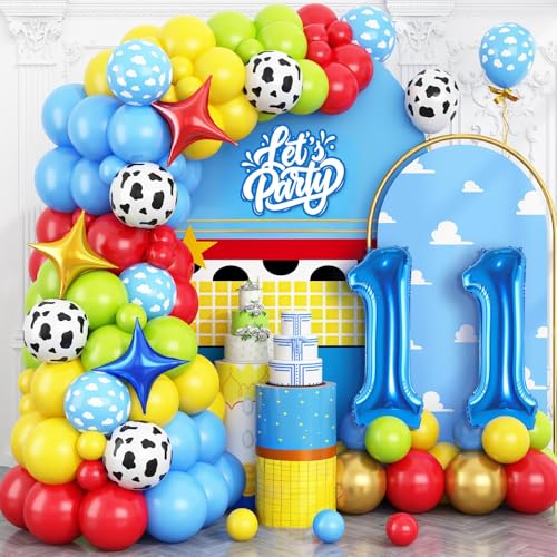Ballon Zahl Blau 11, Kuhdruck Himmelblau Wolke Luftballons Rot Gelb Blau Grün Luftballons Ballon Zahl Blau 11, Kuhdruck Himmelblau Wolke Luftballons Rot Gelb Blau Grün Luftballons von Vibzox
