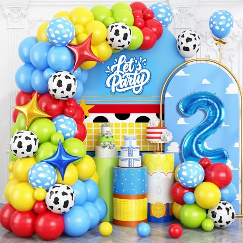 Ballon Zahl Blau 2, Kuhdruck Himmelblau Wolke Luftballons Rot Gelb Blau Grün Luftballons Ballon Zahl Blau 2, Kuhdruck Himmelblau Wolke Luftballons Rot Gelb Blau Grün Luftballons von Vibzox