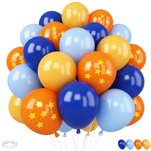Blaue und orangefarbene Luftballons, 30 Stück, 30,5 cm, königsblau, orange, gold, Latex-Luftballons, weiß, Cartoon-Anime-Drachen-Ballon für Kinder, Jungen, Cartoon-Ball, Geburtstag, Babyparty Blaue und orangefarbene Luftballons, 30 Stück, 30,5 cm, königsblau, orange, gold, Latex-Luftballons, weiß, Cartoon-Anime-Drachen-Ballon für Kinder, Jungen, Cartoon-Ball, Geburtstag, Babyparty von Vibzox