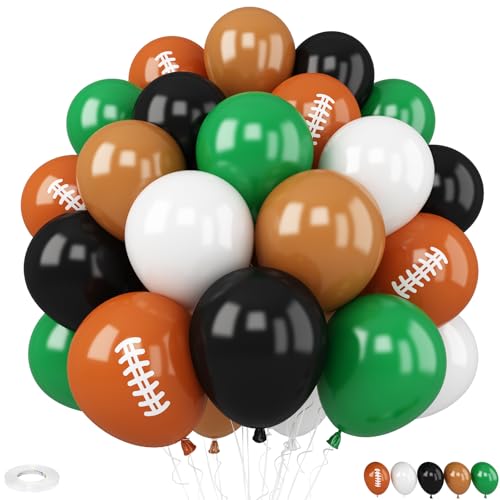 Fußball-Luftballons, 30 Stück, 30,5 cm, braun, schwarz, grün, , Latex-Ballon mit Fußball-bedruckten Ballons für Jungen, Rugby, Geburtstagsparty, Super Bowl, Sport, Motto-Party-Dekorationen Fußball-Luftballons, 30 Stück, 30,5 cm, braun, schwarz, grün, , Latex-Ballon mit Fußball-bedruckten Ballons für Jungen, Rugby, Geburtstagsparty, Super Bowl, Sport, Motto-Party-Dekorationen von Vibzox