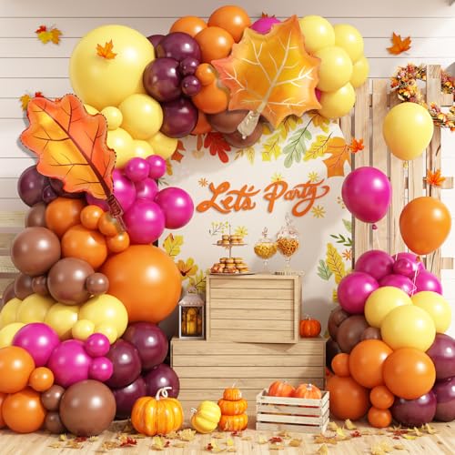 Herbst-Thanksgiving-Luftballons, Girlande, Bogen-Set, 104 Stück, Orange, Braun, Rot, Gelb, Boho-Ballons für Herbst, Babyparty, Ernte, Party, Geburtstagsdekorationen Herbst-Thanksgiving-Luftballons, Girlande, Bogen-Set, 104 Stück, Orange, Braun, Rot, Gelb, Boho-Ballons für Herbst, Babyparty, Ernte, Party, Geburtstagsdekorationen von Vibzox