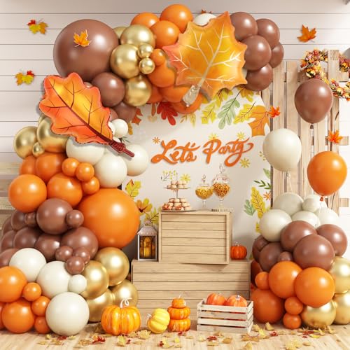 Herbst-Thanksgiving-Luftballons, Girlande, Bogen-Set, 99 Stück, Orange, Braun, Weiß, Gold, Boho-Ballons für Herbst, Babyparty, Ernte, Party, Geburtstagsdekorationen Herbst-Thanksgiving-Luftballons, Girlande, Bogen-Set, 99 Stück, Orange, Braun, Weiß, Gold, Boho-Ballons für Herbst, Babyparty, Ernte, Party, Geburtstagsdekorationen von Vibzox