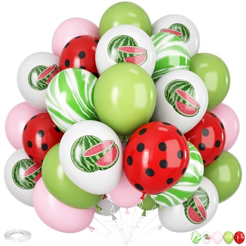 Luftballons mit Wassermelonen-Druck, 30 Stück, 30,5 cm, grün-weiße Melonen-Druck-Luftballons mit rotem Punkt-Ballon für Sommer, Babyparty, Geburtstag, Hochzeit, Abschlussfeier, Geburtstag Luftballons mit Wassermelonen-Druck, 30 Stück, 30,5 cm, grün-weiße Melonen-Druck-Luftballons mit rotem Punkt-Ballon für Sommer, Babyparty, Geburtstag, Hochzeit, Abschlussfeier, Geburtstag von Vibzox