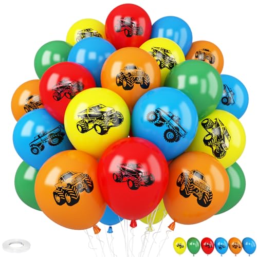 Monster-Truck-Ballons, 30 Stück, 30,5 cm, rot, gelb, orange, grün, Ballon mit LKW, Latex-Ballon-Blumenstrauß für Jungen, Geburtstagszubehör, Babyparty, Geburtstagsparty-Dekoration Monster-Truck-Ballons, 30 Stück, 30,5 cm, rot, gelb, orange, grün, Ballon mit LKW, Latex-Ballon-Blumenstrauß für Jungen, Geburtstagszubehör, Babyparty, Geburtstagsparty-Dekoration von Vibzox