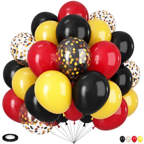 Schwarz Rot Gelb Ballon, 60 Stück 30,5 cm Schwarz und Rot Gelb Luftballons, Konfetti Ballon für Abschlussfeier, Geburtstag, Babyparty, Karneval, Rennwagen, Mottoparty Dekorationen Schwarz Rot Gelb Ballon, 60 Stück 30,5 cm Schwarz und Rot Gelb Luftballons, Konfetti Ballon für Abschlussfeier, Geburtstag, Babyparty, Karneval, Rennwagen, Mottoparty Dekorationen von Vibzox