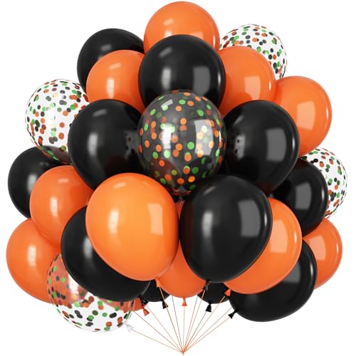 Schwarze und orangefarbene Luftballons, 60 Stück, 30,5 cm, schwarz-orange Luftballons und Konfetti-Ballon für Abschlussfeier, Halloween, Babyparty, Jahrestag, Geburtstag, praktische Dekoration Schwarze und orangefarbene Luftballons, 60 Stück, 30,5 cm, schwarz-orange Luftballons und Konfetti-Ballon für Abschlussfeier, Halloween, Babyparty, Jahrestag, Geburtstag, praktische Dekoration von Vibzox