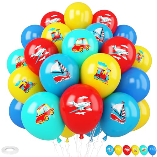 Transport-Luftballons, 30 Stück, 30,5 cm, rot, blau, gelb, Ballon mit Verkehrslatex-Luftballons für Fahrzeugtransport, Partyzubehör für Babyparty, Jungen, Kinder, Transport, Geburtstagsdekoration Transport-Luftballons, 30 Stück, 30,5 cm, rot, blau, gelb, Ballon mit Verkehrslatex-Luftballons für Fahrzeugtransport, Partyzubehör für Babyparty, Jungen, Kinder, Transport, Geburtstagsdekoration von Vibzox