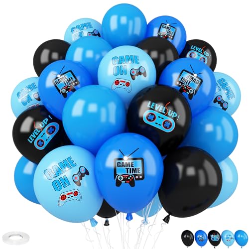 Videospiel-Party-Luftballons, 30,5 cm, blau, schwarz, Konfetti-Spiel-Thema, bedruckte Luftballons, Dekorationen für Spiele, Partyzubehör, Teenager, Spieler, Geburtstagsparty-Dekorationen Videospiel-Party-Luftballons, 30,5 cm, blau, schwarz, Konfetti-Spiel-Thema, bedruckte Luftballons, Dekorationen für Spiele, Partyzubehör, Teenager, Spieler, Geburtstagsparty-Dekorationen von Vibzox