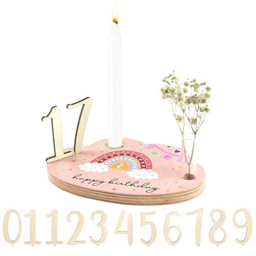 DIY Geburtstagsteller aus Holz, Personalisierter Geburtstagskranz mit Kerzenhalter Vase Holzzahlen 0-9 Schild Gästebuch Geburtstag Geburtstagsdeko Geburtstagsgeschenk für Jungen Mädchen DIY Geburtstagsteller aus Holz, Personalisierter Geburtstagskranz mit Kerzenhalter Vase Holzzahlen 0-9 Schild Gästebuch Geburtstag Geburtstagsdeko Geburtstagsgeschenk für Jungen Mädchen von VicBou