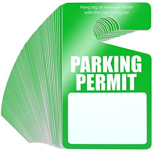 Parkausweis-Hängeetiketten, temporäre Parkausweise, Kunststoff, blanko, PVC, 7,6 x 12,7 cm, für Auto-Rückspiegel, Windschutzscheibe, Fahrzeugpark-Management, Grün und Weiß, 500 Stück von Vicenpal