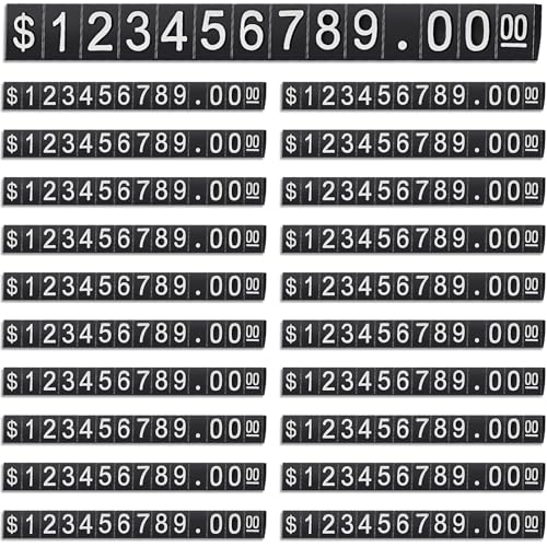 Vicenpal Etikettenhalter mit Buchstaben- und Zahlenwürfeln, verstellbar, für Einzelhandel, Schmuck und Geschäftspreise, 60 Sets von Vicenpal
