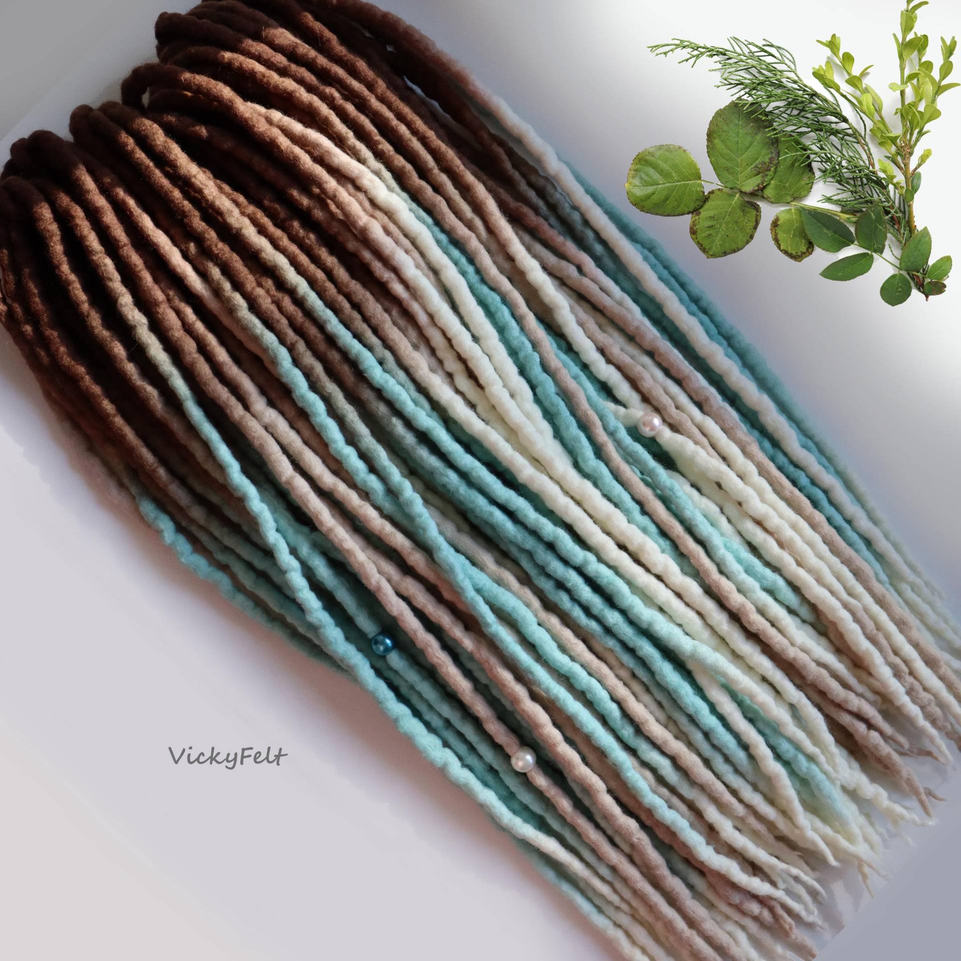 De Ombre Wolle Dreads 15 Bis 60 Stk. Dreadlocks Full Set 14-32 Zoll Doppelend Braune Wurzeln von VickyFelt