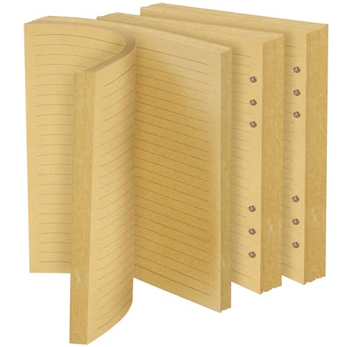 Vicloon 140 Blatt A5 Loseblattpapier, 6 Löcher, Liniert Nachfüllpapier Kraftpapier für nachfüllbares Bullet-Notizbuch, Tagebuch von Vicloon