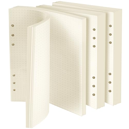 Vicloon 180 Blatt A5 Loseblattpapier, 6 Löcher, Gepunktetes Nachfüllpapier für nachfüllbares Bullet-Notizbuch, Tagebuch von Vicloon
