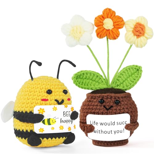 Vicloon 2 Stück Dankeschön Geschenke Gestrickte Puffblume und Biene, Pocket Hug Kleine Geschenke, Positive Kleines Dankeschön Geschenk für Freunde Kollegen und Famili Vicloon 2 Stück Dankeschön Geschenke Gestrickte Puffblume und Biene, Pocket Hug Kleine Geschenke, Positive Kleines Dankeschön Geschenk für Freunde Kollegen und Famili von Vicloon