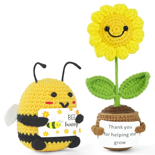 Vicloon 2 Stück Dankeschön Geschenke Gestrickte Sonnenblume und Biene, Pocket Hug Kleine Geschenke, Positive Kleines Dankeschön Geschenk für Freunde Kollegen und Famili Vicloon 2 Stück Dankeschön Geschenke Gestrickte Sonnenblume und Biene, Pocket Hug Kleine Geschenke, Positive Kleines Dankeschön Geschenk für Freunde Kollegen und Famili von Vicloon