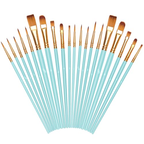 Vicloon 20 Stück Pinselset, Nylon Pinsel, Künstlerpinsel, Hochwertige Pinsel mit Holzgriffen, Premium Nylon Acrylfarben Pinselset, Malerei Ölfarben Brush Set für, Erwachsene und Kinder, Hellblau Vicloon 20 Stück Pinselset, Nylon Pinsel, Künstlerpinsel, Hochwertige Pinsel mit Holzgriffen, Premium Nylon Acrylfarben Pinselset, Malerei Ölfarben Brush Set für, Erwachsene und Kinder, Hellblau von Vicloon