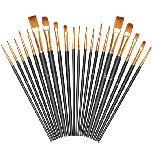 Vicloon 20 Stück Pinselset, Nylon Pinsel, Künstlerpinsel, Hochwertige Pinsel mit Holzgriffen, Premium Nylon Acrylfarben Pinselset, Malerei Ölfarben Brush Set für, Erwachsene und Kinder, Schwarz Vicloon 20 Stück Pinselset, Nylon Pinsel, Künstlerpinsel, Hochwertige Pinsel mit Holzgriffen, Premium Nylon Acrylfarben Pinselset, Malerei Ölfarben Brush Set für, Erwachsene und Kinder, Schwarz von Vicloon