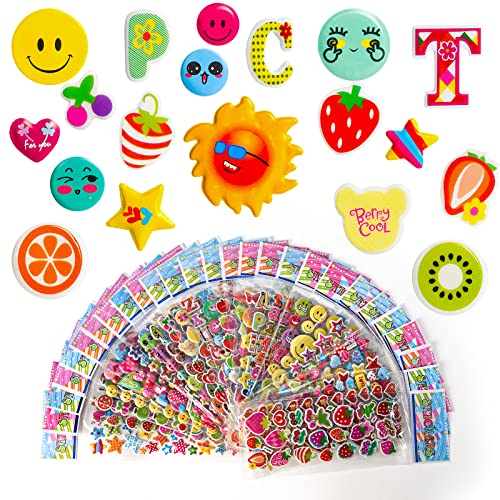 Vicloon 3D Aufkleber für Kinder, 30 Verschiedene 3D Stickers 500+ Geschwollene Aufkleber für Jungen Mädchen and Lehrer Belohnungssticker von Vicloon