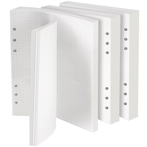 Vicloon 90 Blatt A5 Loseblattpapier, 6 Löcher, Gepunktetes Nachfüllpapier für nachfüllbares Bullet-Notizbuch, Tagebuch von Vicloon