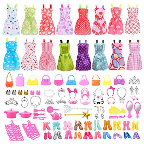 Vicloon 93 Puppenkleidung Kleidung Schmuck Zubehör Hochzeit Party Abendkleider für Puppen = 16 Kleider 20 Schuhe 10 Tasche 47 Zubehör, Kleidungsstücke für Puppen Vicloon 93 Puppenkleidung Kleidung Schmuck Zubehör Hochzeit Party Abendkleider für Puppen = 16 Kleider 20 Schuhe 10 Tasche 47 Zubehör, Kleidungsstücke für Puppen von Vicloon