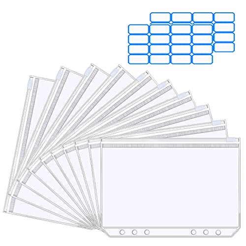 Vicloon A6 Binder Taschen, 10 Stück Ordnertaschen 6Loch, Durchsichtige PVC Bindertaschen Reißverschluss Mappe, mit 2 Aufkleber Beschriften, Loseblatt Taschen für A6 Notebook Binder Planer Vicloon A6 Binder Taschen, 10 Stück Ordnertaschen 6Loch, Durchsichtige PVC Bindertaschen Reißverschluss Mappe, mit 2 Aufkleber Beschriften, Loseblatt Taschen für A6 Notebook Binder Planer von Vicloon