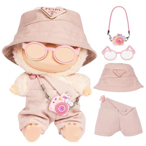 Vicloon Bekleidung für 17cm Labubu Plüsch, Kleidung für Labubu Puppe, Passende Kleidung für Die bu-bu-Plüsch Toy, Kuscheltier Outfit für La-bu Puppe, Ideales DIY Kinder Geschenke, Rosa Hose+Brille Vicloon Bekleidung für 17cm Labubu Plüsch, Kleidung für Labubu Puppe, Passende Kleidung für Die bu-bu-Plüsch Toy, Kuscheltier Outfit für La-bu Puppe, Ideales DIY Kinder Geschenke, Rosa Hose+Brille von Vicloon