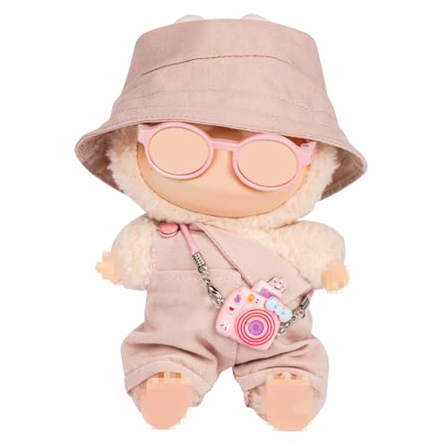 Vicloon Bekleidung für 17cm Plüsch, Doll Kleidung, Puppenkleidungs Set für Puppe, Kuscheltier Kleidung Outfit, Puppenzubehör, Mütze, Hose, Brille, Kamera, DIY Kinder Geschenke, Rosa Overall-Set Vicloon Bekleidung für 17cm Plüsch, Doll Kleidung, Puppenkleidungs Set für Puppe, Kuscheltier Kleidung Outfit, Puppenzubehör, Mütze, Hose, Brille, Kamera, DIY Kinder Geschenke, Rosa Overall-Set von Vicloon