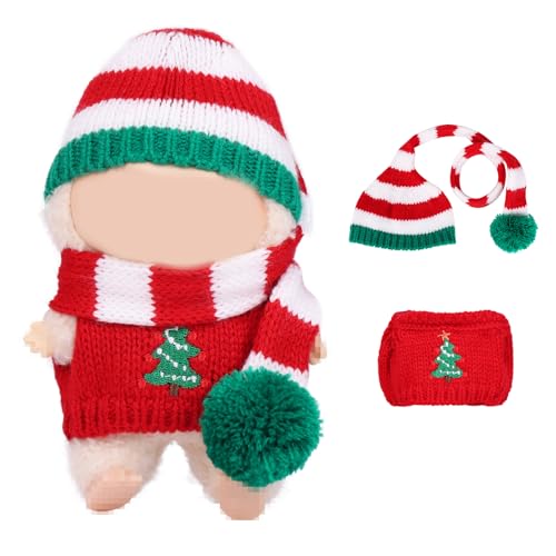 Vicloon Bekleidung für 17cm Plüsch, Puppenkleidungs Set für Puppe, Kuscheltier Kleidung Outfit, Puppenzubehör, Niedlich Outfit Accessoires für Puppen, Ideales DIY Kinder Geschenke-Weihnachtspullover von Vicloon