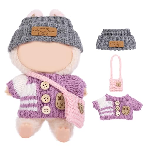 Vicloon Bekleidung für 17cm Plüsch, Puppenkleidungs Set für Puppe, Kuscheltier Kleidung Outfit, Puppenzubehör, Niedlich Outfit Accessoires für Puppen, Ideales DIY Kinder Geschenke-Lila Hasenpullover Vicloon Bekleidung für 17cm Plüsch, Puppenkleidungs Set für Puppe, Kuscheltier Kleidung Outfit, Puppenzubehör, Niedlich Outfit Accessoires für Puppen, Ideales DIY Kinder Geschenke-Lila Hasenpullover von Vicloon