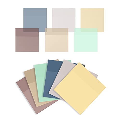 Vicloon Blätter Bunt Transparente Haftnotizen, 300 Blätter Transparente Haftnotizen, 75x75mm Haftstreifen Selbstklebende, Haftmarker für Seitenmarkierung, Büros, Haushalte,Studenten von Vicloon