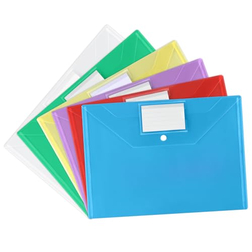 Vicloon Dokumententasche, 6 x Sichttasche A4 Verschiedene Transparente Farben, mit Druckknopf und Visitenkartentasche, zum Abheften, Sortiert für Schule, Job, Büro und zu Hause Vicloon Dokumententasche, 6 x Sichttasche A4 Verschiedene Transparente Farben, mit Druckknopf und Visitenkartentasche, zum Abheften, Sortiert für Schule, Job, Büro und zu Hause von Vicloon