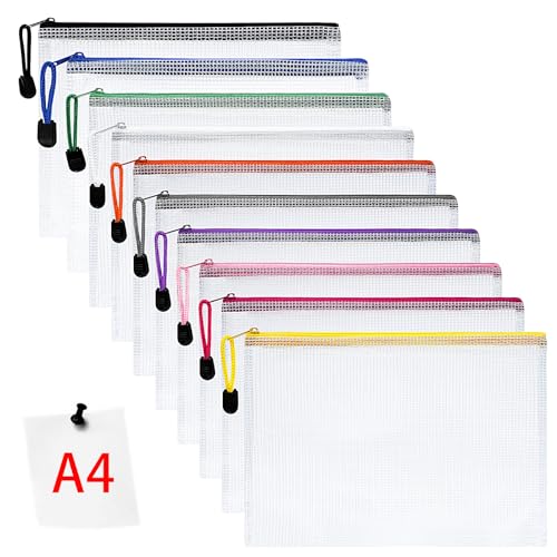 Vicloon Dokumententasche mit Reißverschluss A4, 10pcs Mesh Plastic Zip Bag, Wasserdichte Document Case, Reißverschlusstasche Zip Beutel Tasche Wallet Taschen Kunststoff Mesh Dokumentenmappen Vicloon Dokumententasche mit Reißverschluss A4, 10pcs Mesh Plastic Zip Bag, Wasserdichte Document Case, Reißverschlusstasche Zip Beutel Tasche Wallet Taschen Kunststoff Mesh Dokumentenmappen von Vicloon