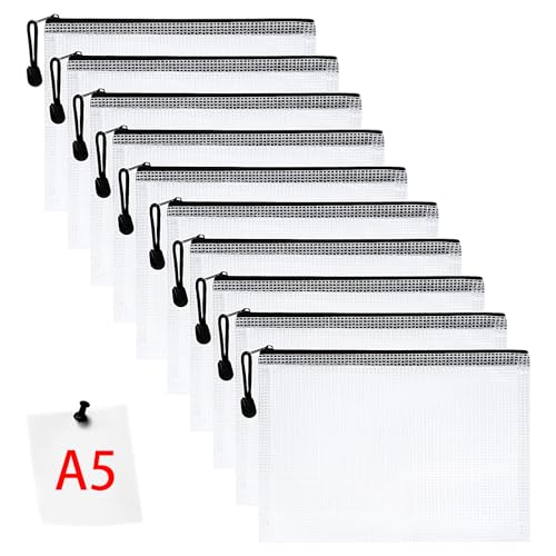Vicloon Dokumententasche mit Reißverschluss A5, 10 pcs Mesh Plastic Zip Bag, Wasserdichte Document Case, Reißverschlusstasche Zip Beutel Tasche Wallet Taschen Kunststoff Mesh Dokumentenmappen Vicloon Dokumententasche mit Reißverschluss A5, 10 pcs Mesh Plastic Zip Bag, Wasserdichte Document Case, Reißverschlusstasche Zip Beutel Tasche Wallet Taschen Kunststoff Mesh Dokumentenmappen von Vicloon
