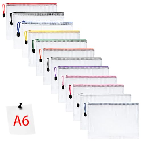 Vicloon Dokumententasche mit Reißverschluss A6, 12 pcs Mesh Plastic Zip Bag, Wasserdichte Document Case, Reißverschlusstasche Zip Beutel Tasche Wallet Taschen Kunststoff Mesh Dokumentenmappen Vicloon Dokumententasche mit Reißverschluss A6, 12 pcs Mesh Plastic Zip Bag, Wasserdichte Document Case, Reißverschlusstasche Zip Beutel Tasche Wallet Taschen Kunststoff Mesh Dokumentenmappen von Vicloon