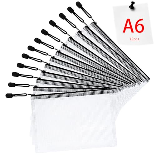 Vicloon Dokumententasche mit Reißverschluss A6, 12 pcs Mesh Plastic Zip Bag, Wasserdichte Document Case, Reißverschlusstasche Zip Beutel Tasche Wallet Taschen Kunststoff Mesh Dokumentenmappen Vicloon Dokumententasche mit Reißverschluss A6, 12 pcs Mesh Plastic Zip Bag, Wasserdichte Document Case, Reißverschlusstasche Zip Beutel Tasche Wallet Taschen Kunststoff Mesh Dokumentenmappen von Vicloon