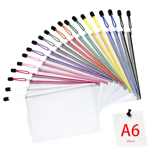 Vicloon Dokumententasche mit Reißverschluss A6, 20 pcs Mesh Plastic Zip Bag, Wasserdichte Document Case, Reißverschlusstasche Zip Beutel Tasche Wallet Taschen Kunststoff Mesh Dokumentenmappen Vicloon Dokumententasche mit Reißverschluss A6, 20 pcs Mesh Plastic Zip Bag, Wasserdichte Document Case, Reißverschlusstasche Zip Beutel Tasche Wallet Taschen Kunststoff Mesh Dokumentenmappen von Vicloon