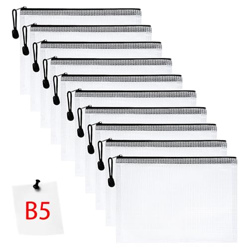 Vicloon Dokumententasche mit Reißverschluss B5, 10pcs Mesh Plastic Zip Bag, Wasserdichte Document Case, Reißverschlusstasche Zip Beutel Tasche Wallet Taschen Kunststoff Mesh Dokumentenmappen Vicloon Dokumententasche mit Reißverschluss B5, 10pcs Mesh Plastic Zip Bag, Wasserdichte Document Case, Reißverschlusstasche Zip Beutel Tasche Wallet Taschen Kunststoff Mesh Dokumentenmappen von Vicloon