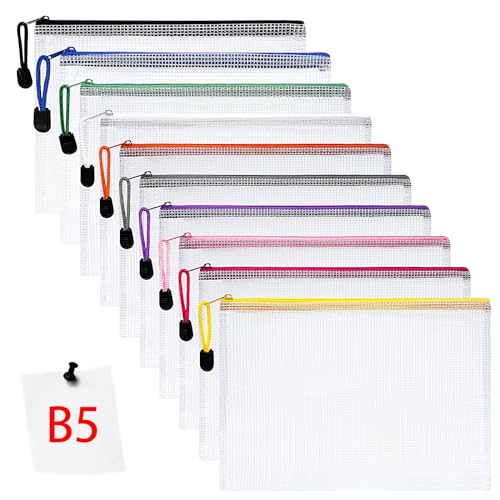 Vicloon Dokumententasche mit Reißverschluss B5, 10pcs Mesh Plastic Zip Bag, Wasserdichte Document Case, Reißverschlusstasche Zip Beutel Tasche Wallet Taschen Kunststoff Mesh Dokumentenmappen Vicloon Dokumententasche mit Reißverschluss B5, 10pcs Mesh Plastic Zip Bag, Wasserdichte Document Case, Reißverschlusstasche Zip Beutel Tasche Wallet Taschen Kunststoff Mesh Dokumentenmappen von Vicloon