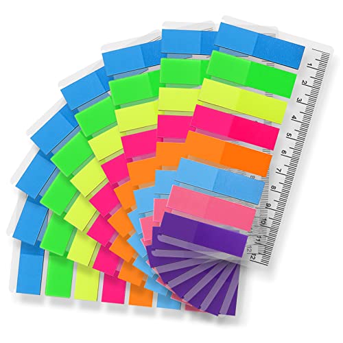 Vicloon Haftstreifen Page Marker, 1280 Stücke Kleine Fahnen Haftnotizen Beschriftbare Etiketten Textmarker Strips, für Seiten Markierung,8 Farben, 8 Set von Vicloon