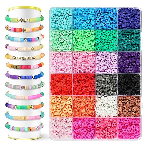 Vicloon Heishi Perlen Bunte,4500 Stück Clay Perlen Set,24 Farben Clay Perlen zum Auffädeln für DIY Armbänder, Schmuckherstellung und Basteln Vicloon Heishi Perlen Bunte,4500 Stück Clay Perlen Set,24 Farben Clay Perlen zum Auffädeln für DIY Armbänder, Schmuckherstellung und Basteln von Vicloon
