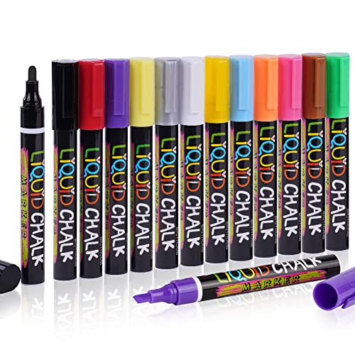 Vicloon Kreidestifte, 12 Stück Fenster mit Whiteboard Marker, 6mm Kreidemarker für Tafel Abwaschbar, Rund und Meißelspitzen, Tafelstifte, Kreidemarker, Fensterstifte, Weihnachtsgeschenke für Kinder Vicloon Kreidestifte, 12 Stück Fenster mit Whiteboard Marker, 6mm Kreidemarker für Tafel Abwaschbar, Rund und Meißelspitzen, Tafelstifte, Kreidemarker, Fensterstifte, Weihnachtsgeschenke für Kinder von Vicloon