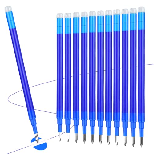 Vicloon Radierbare Ersatzmine 0,7mm, 12pcs löschbare Stiftmine, Radierstift Tintenroller radierbar Nachfüllminen radierbarer Kugelschreiber austauschbare Mine(Blau) von Vicloon