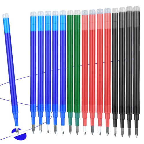 Vicloon Radierbare Ersatzmine 0,7mm, 16pcs löschbare Stiftmine, Radierstift Tintenroller radierbar Nachfüllminen radierbarer Kugelschreiber austauschbare Mine (4 Farben) von Vicloon