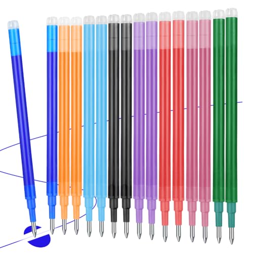 Vicloon Radierbare Ersatzmine 0,7mm, 16pcs löschbare Stiftmine, Radierstift Tintenroller radierbar Nachfüllminen radierbarer Kugelschreiber austauschbare Mine (8 Farben) von Vicloon