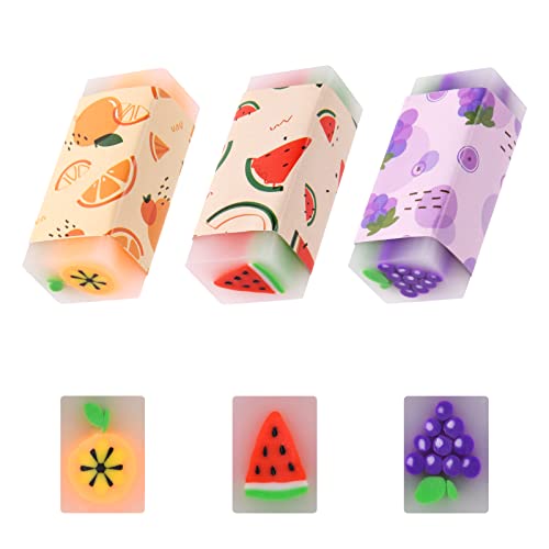 Vicloon 3 Stück Radiergummi Set, Fruchtgeschmack, Mitbringsel Kindergeburtstag Posten, Für Kinder Schulbedarf Schreibwaren Vicloon 3 Stück Radiergummi Set, Fruchtgeschmack, Mitbringsel Kindergeburtstag Posten, Für Kinder Schulbedarf Schreibwaren von Vicloon